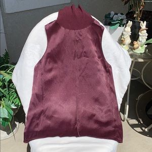 Rag & Bone silk maroon turtle neck tank